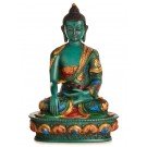 Akshobhya 20 cm Buddha Statue turquoise Resin painted