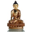 Akshobhya 21 cm partly fire gilded Buddha Statue