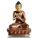 Vairocana 13,5 cm partly gold plated Buddha Statue