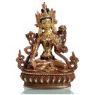 White Tara 16 cm partly fire-gilded Buddha Statue