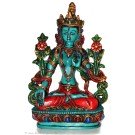 White Tara 20 cm Statue Resin turquoise painted